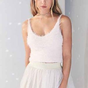 UO Pink Fuzzy Y2K Top